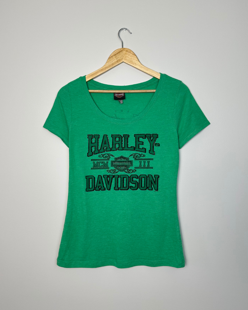 '17 Harley Davidson Bellevue Washington Rhinestone Women's T-Shirt - Size L