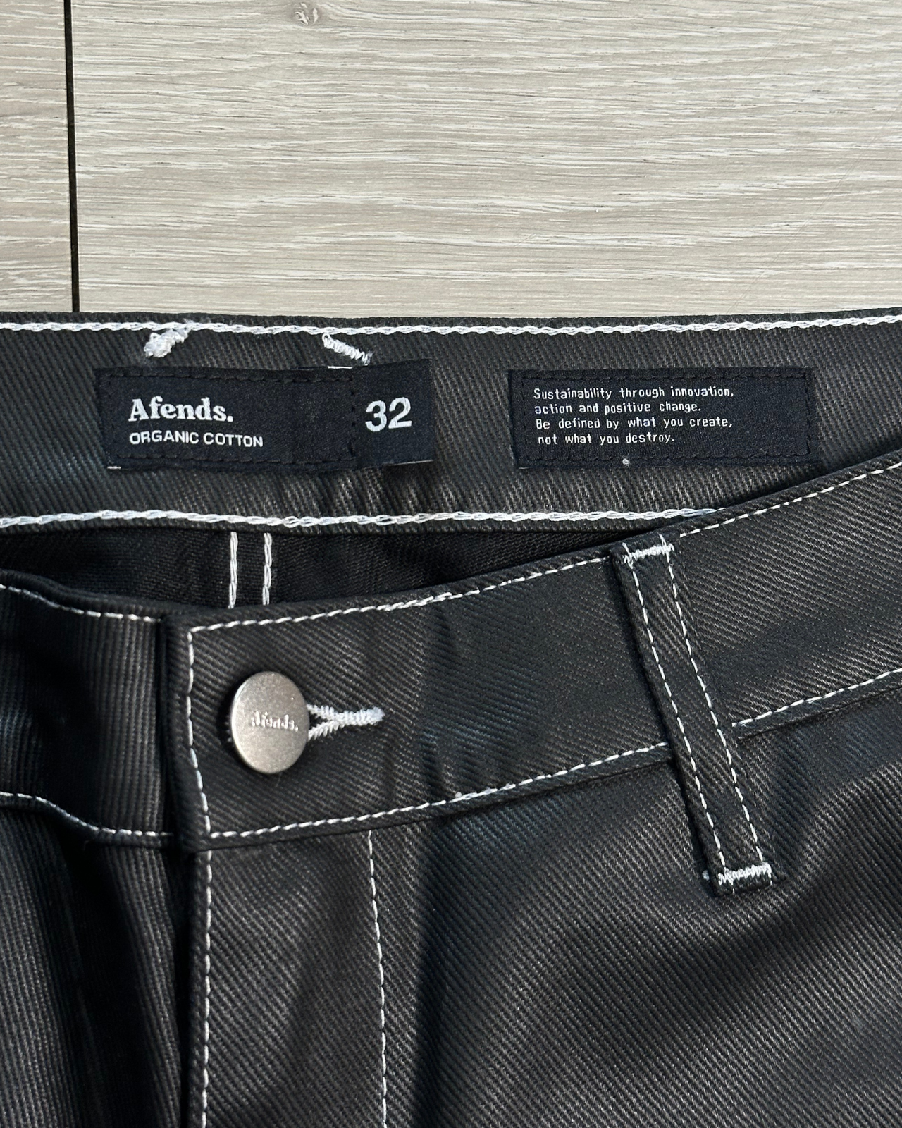 NWT - Afends Louie Coated Organic Fit Jean / Black