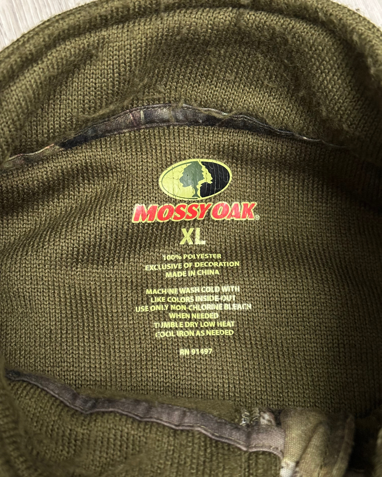 Mossy Oak 1/4 Zip Sweatshirt - Size XL