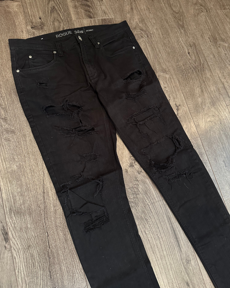 Rogue Distressed Skinny Jeans - Size 34x33