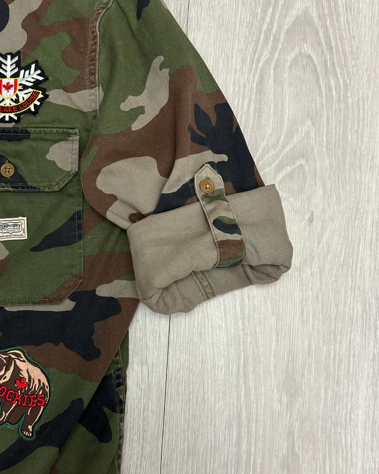 Denim & Supply Ralph Lauren Patch Camo Button-Up Shirt - Size S