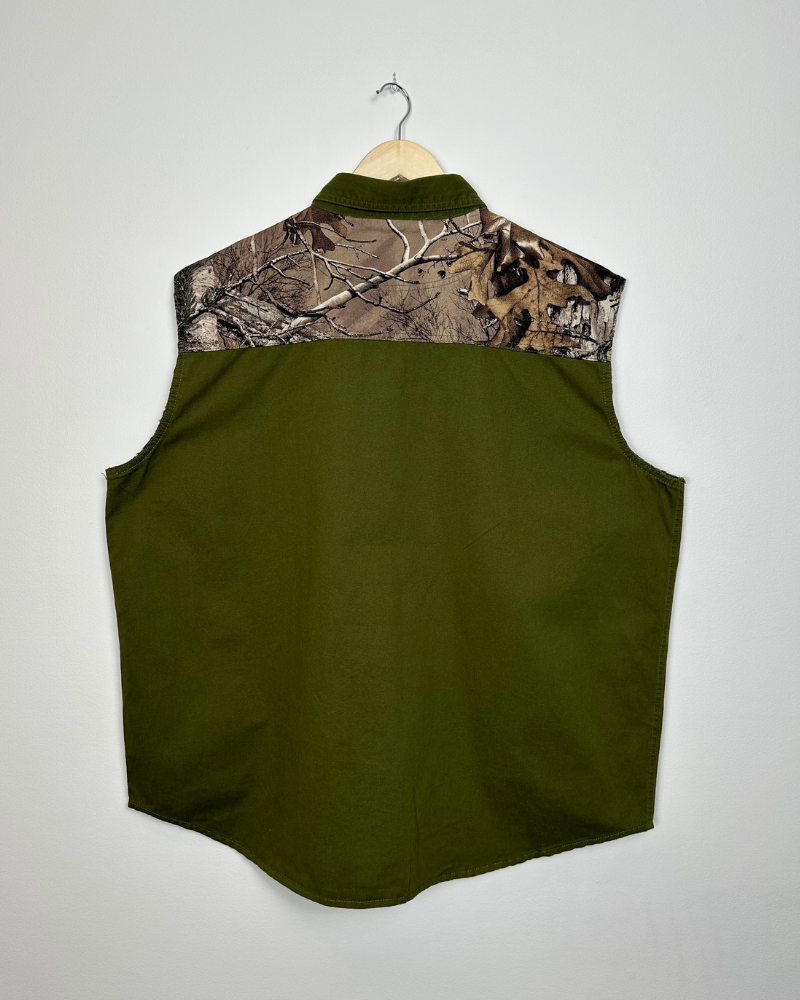 RealTree Camo Button-Up Cut-Off Vest - Size 2XL