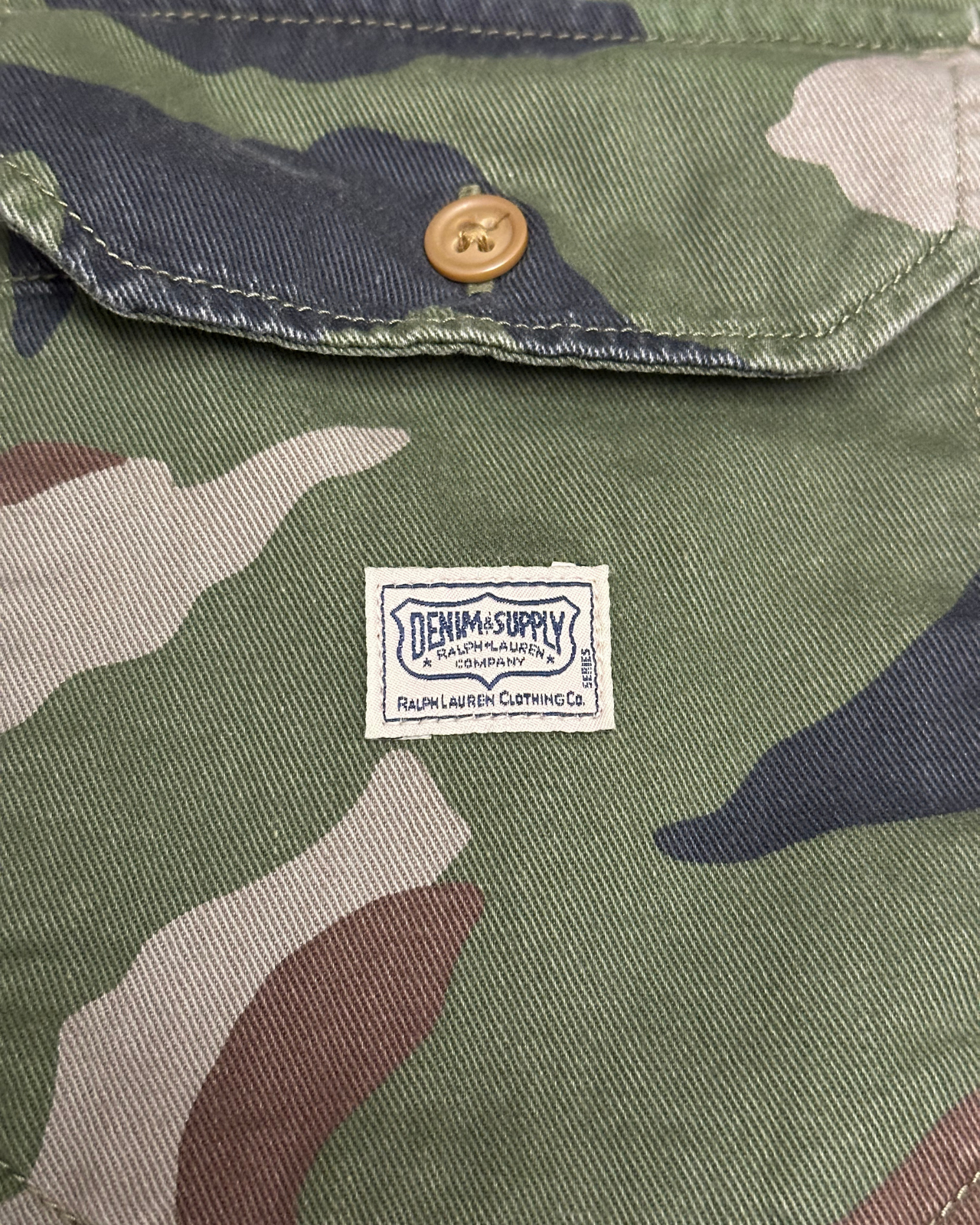 Denim & Supply Ralph Lauren Patch Camo Button-Up Shirt - Size S