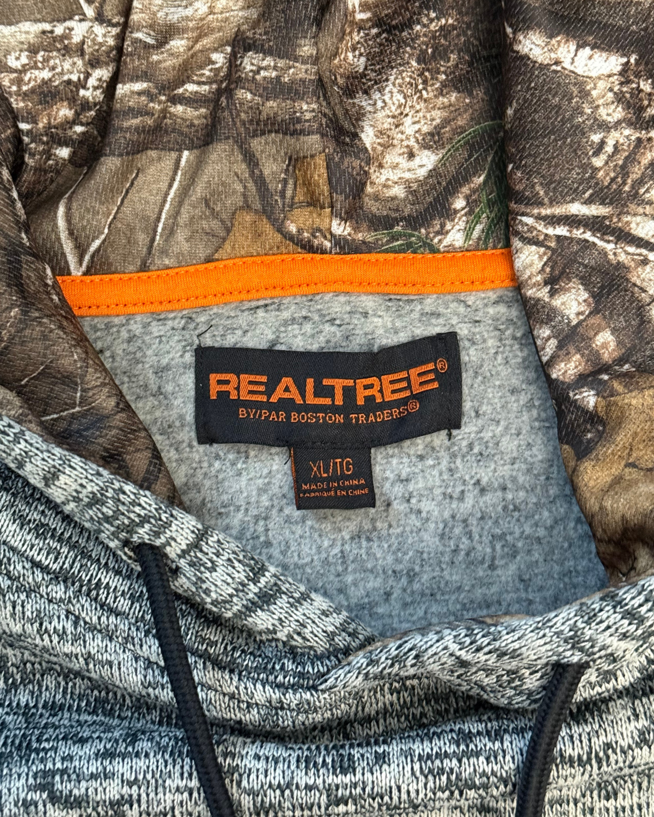 RealTree Logo Grey/Black Hoodie - Size XL