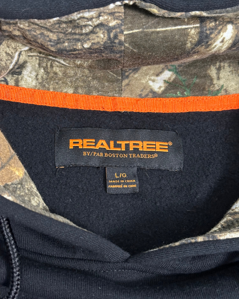 RealTree Camo Logo Black Hoodie - Size L
