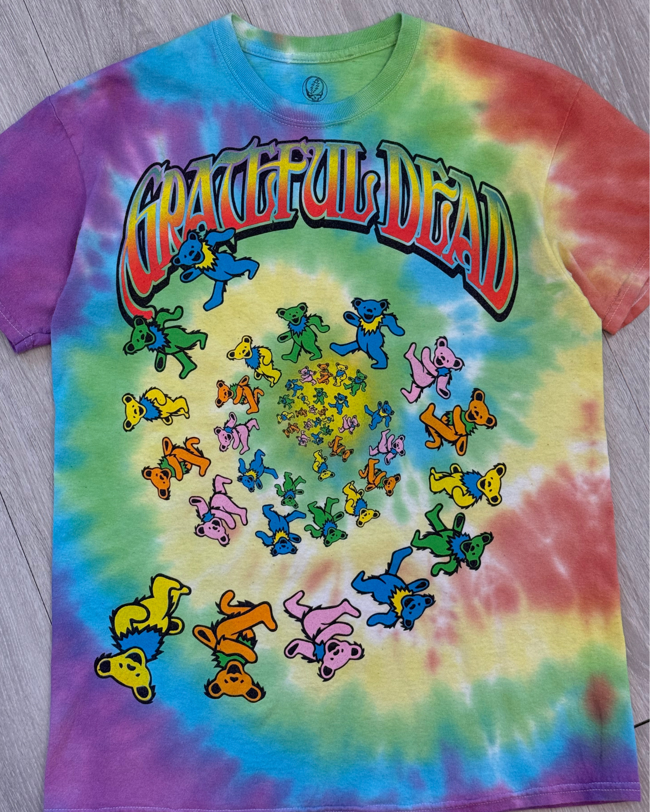 '15 Grateful Dead Dancing Bears Tie-Dye T-Shirt - Size M