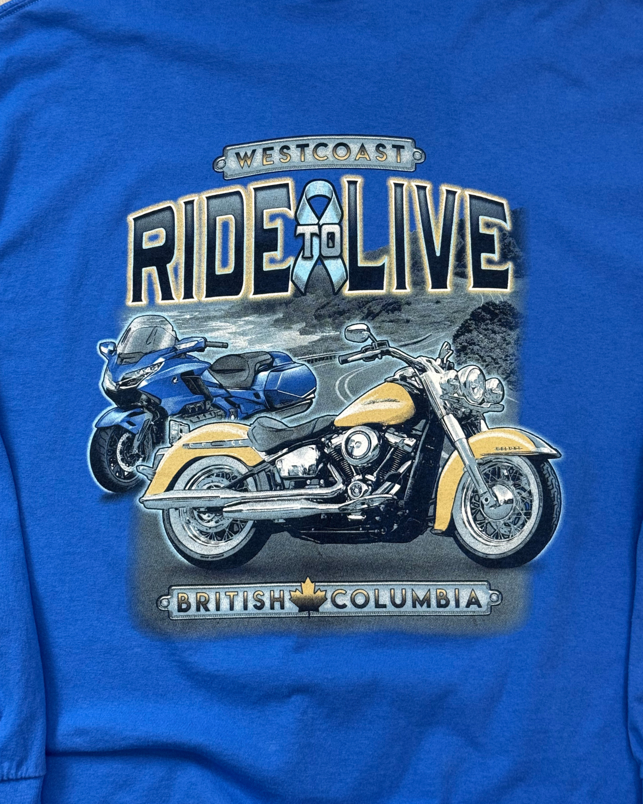 West Coast Motorcycle Ride To Live Long Sleeve T-Shirt - Size 2XL