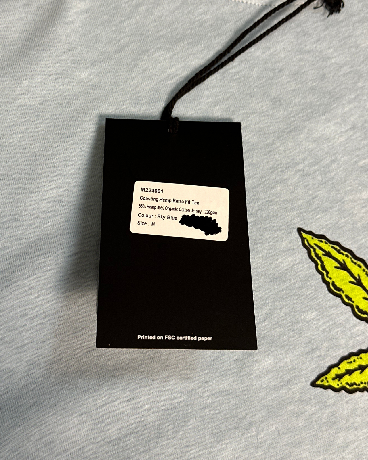 NWT - Afends Coasting Hemp Retro Fit Tee / Sky Blue