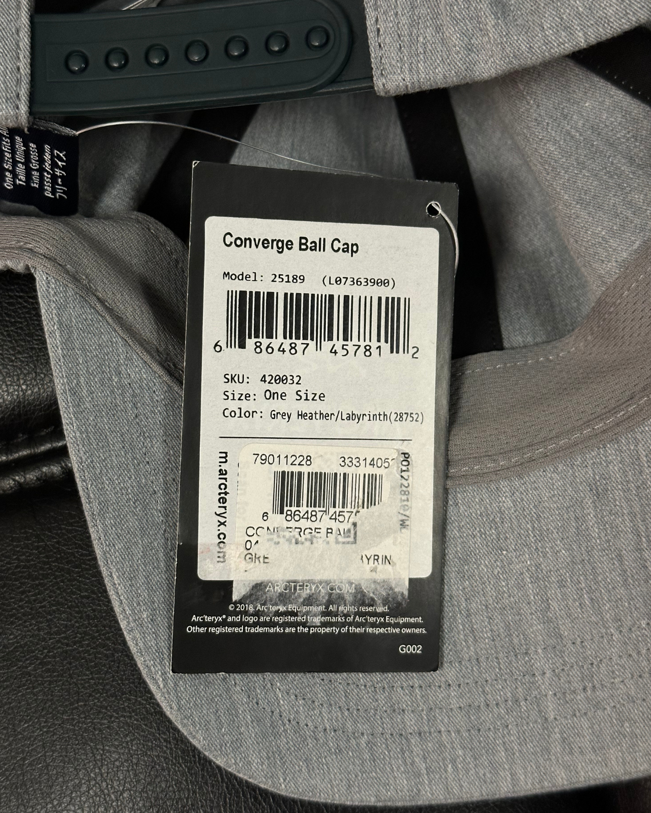 NWT - Arc'teryx Converge Ball Cap Hat / Grey
