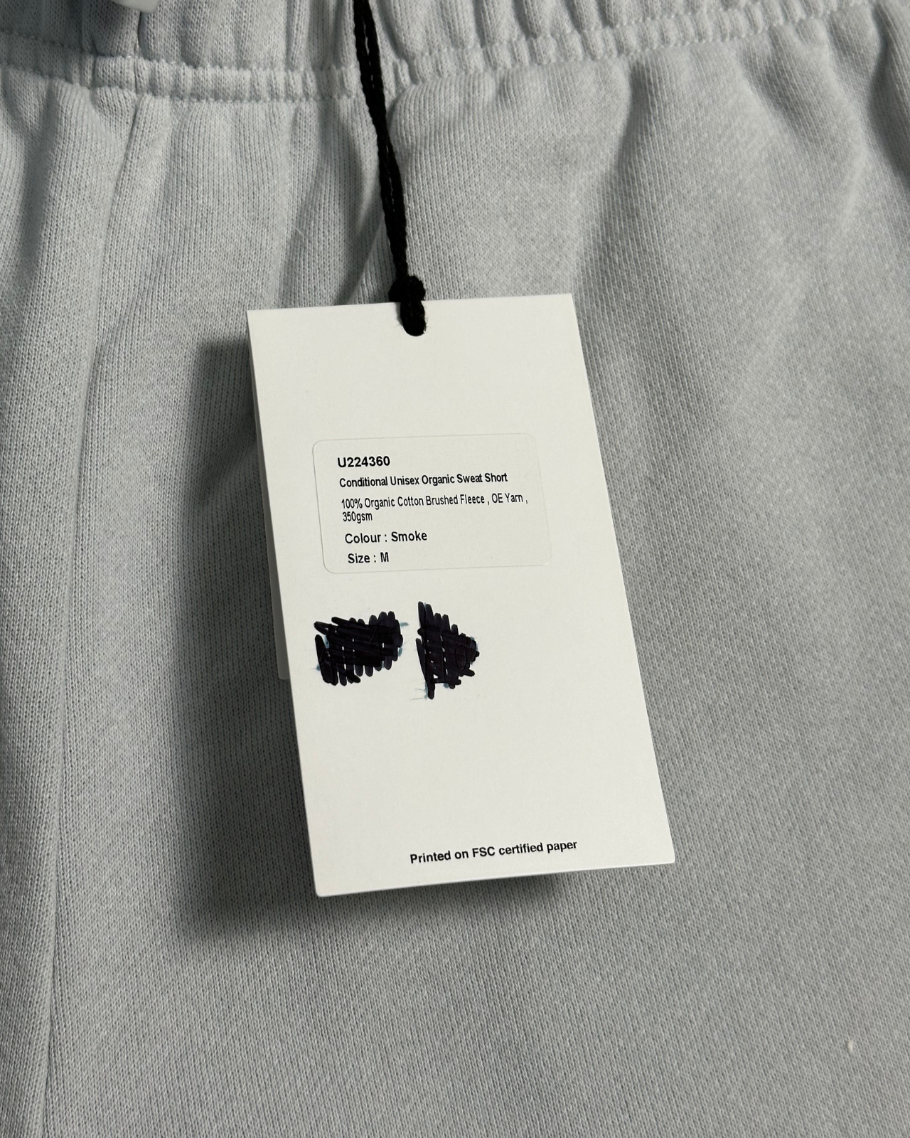 NWT - Afends Conditional Unisex Organic Sweat Short / Smoke