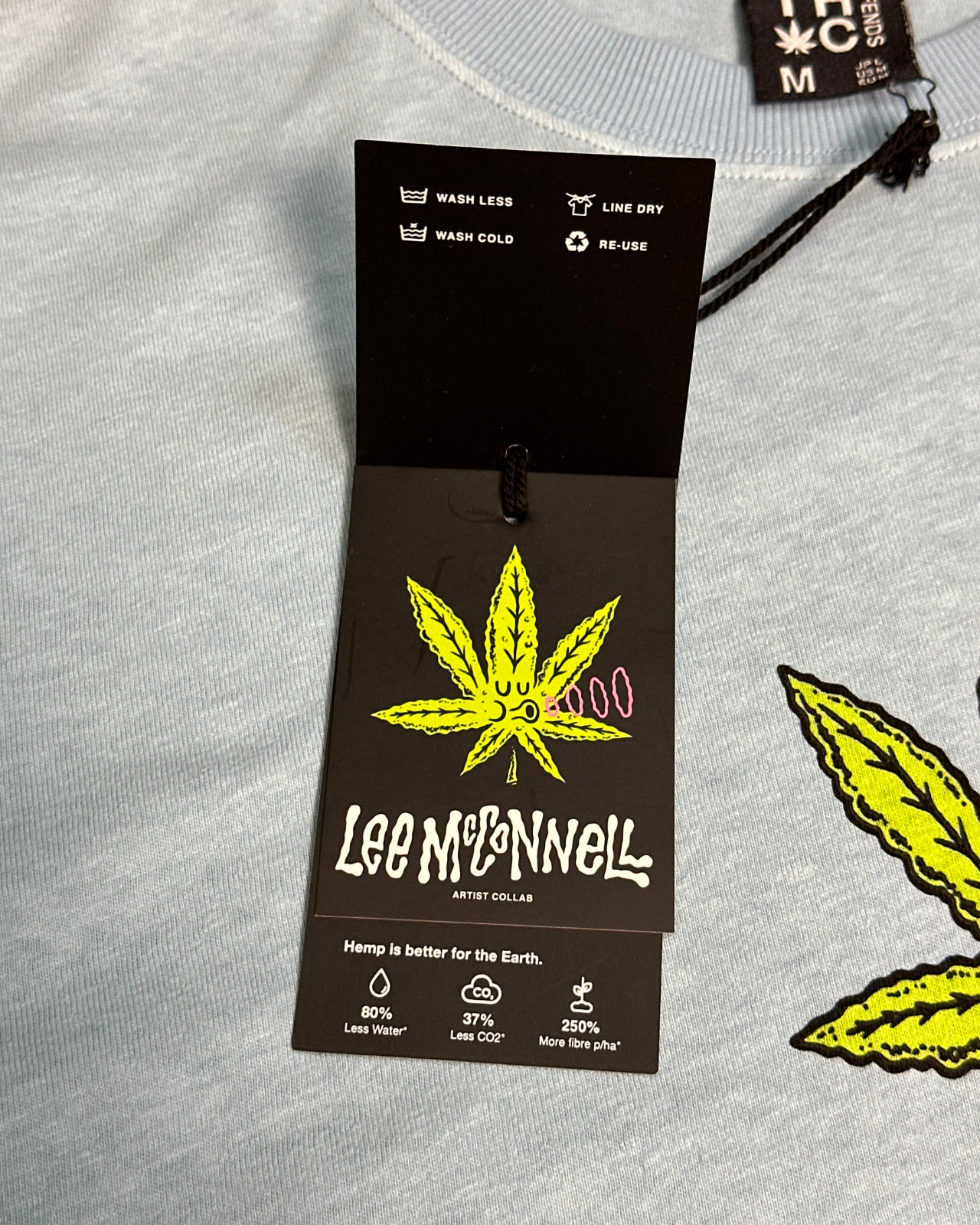 NWT - Afends Coasting Hemp Retro Fit Tee / Sky Blue