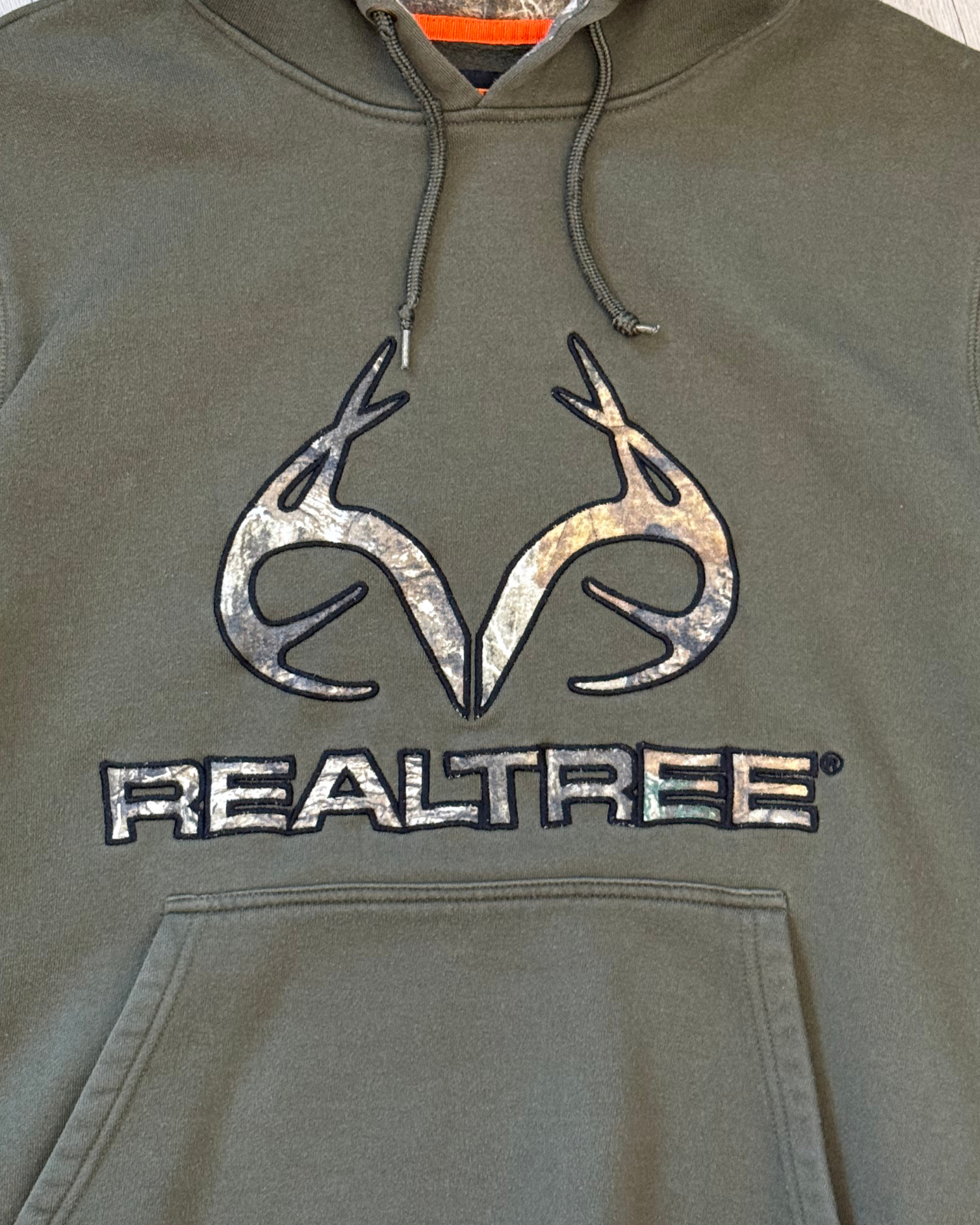 RealTree Camo Logo Green Hoodie - Size M