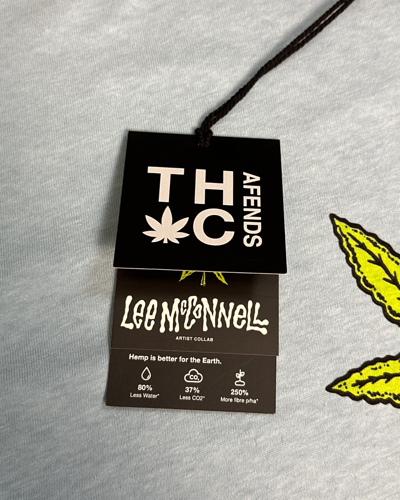 NWT - Afends Coasting Hemp Retro Fit Tee / Sky Blue