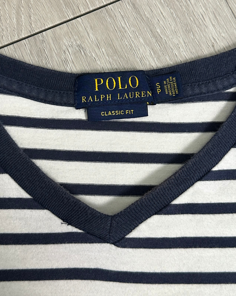 Polo Ralph Lauren Striped V-Neck Pocket T-Shirt - Size S