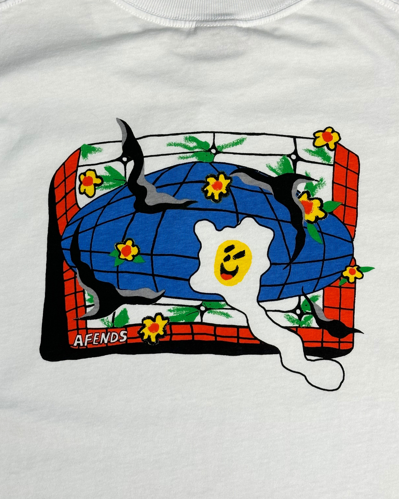 NWT - Afends Globe Recycled Long Sleeve Tee / White