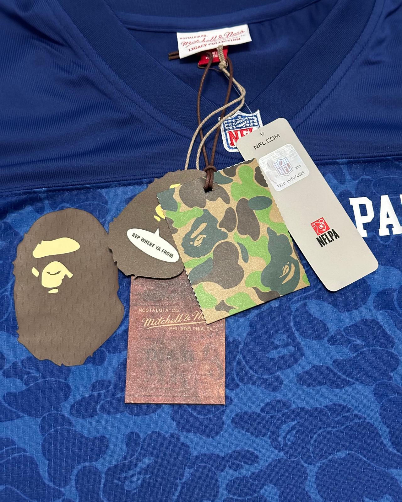 NWT - FW/21 BAPE x Mitchell & Ness x NFL New England Patriots Jersey - Size 52 (XXL)