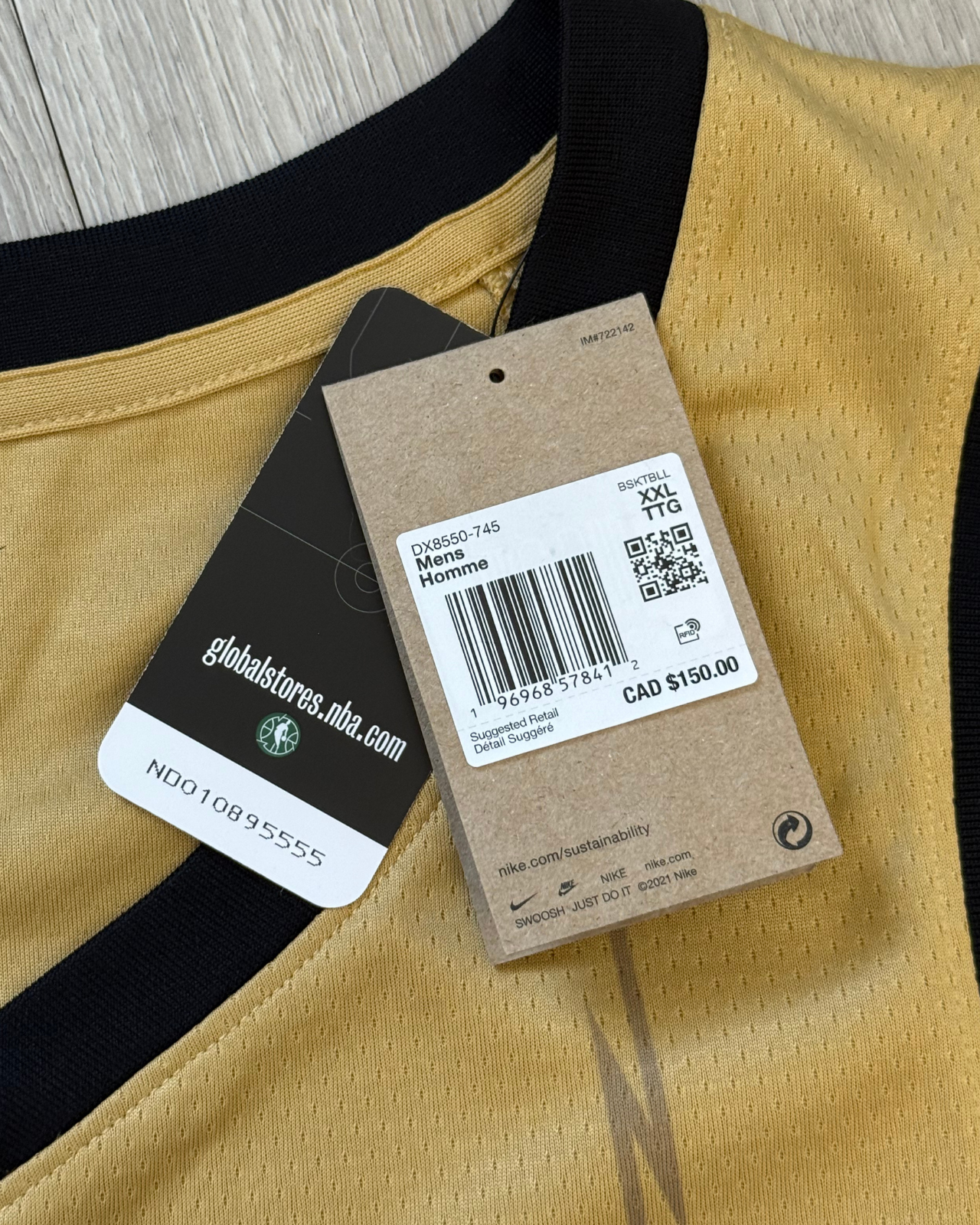 NWT - Nike x October's Very Own OVO Toronto Raptors NBA East End City Edition Basketball Jersey - Size XXL