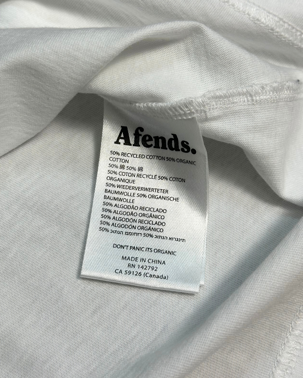 NWT - Afends Globe Recycled Long Sleeve Tee / White