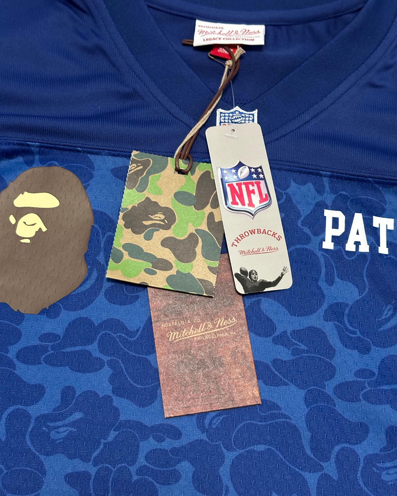 NWT - FW/21 BAPE x Mitchell & Ness x NFL New England Patriots Jersey - Size 52 (XXL)