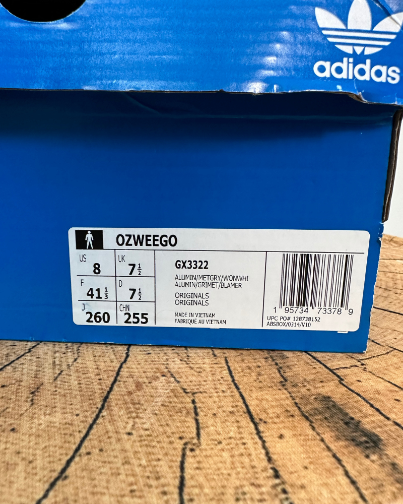 Adidas Originals Ozweego Aluminum Wonder White - Size 8 Mens