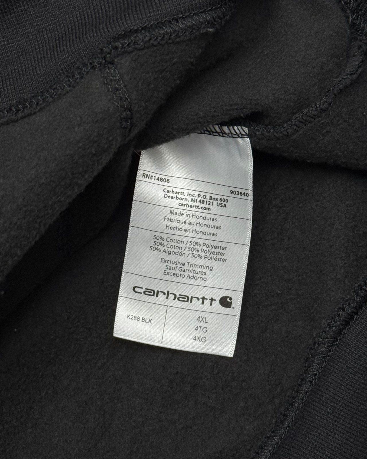 Carhartt Loose Fit Black Hoodie - Size 4XL