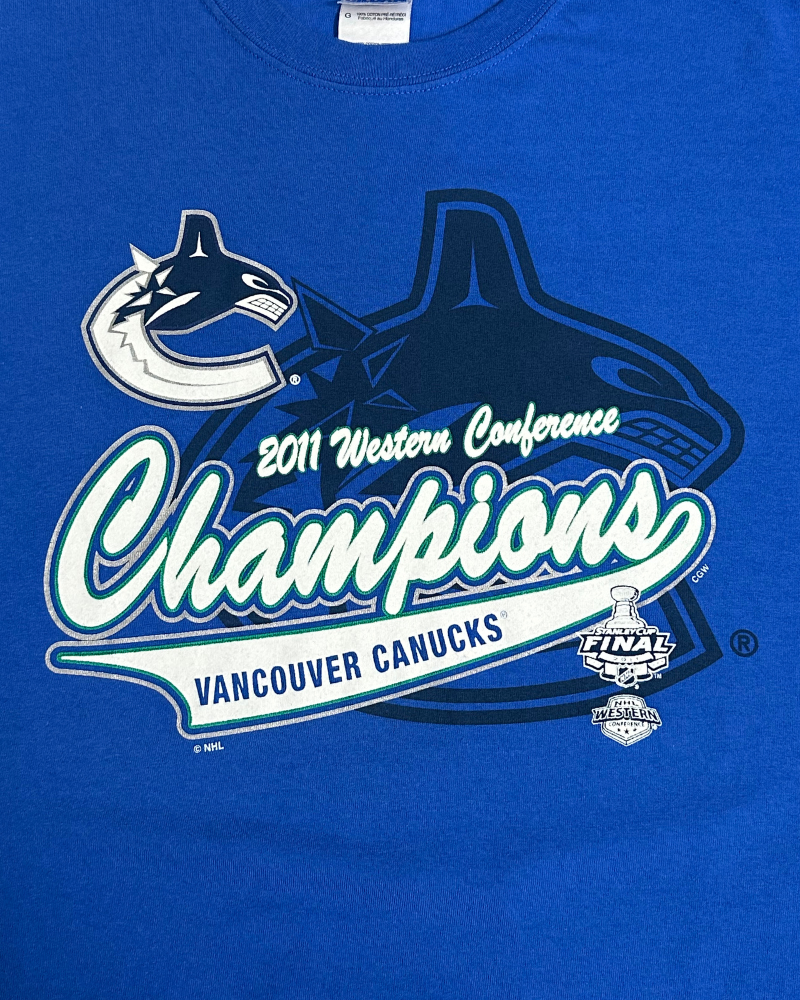 '11 Vancouver Canucks NHL Western Conference Champions T-Shirt - Size L