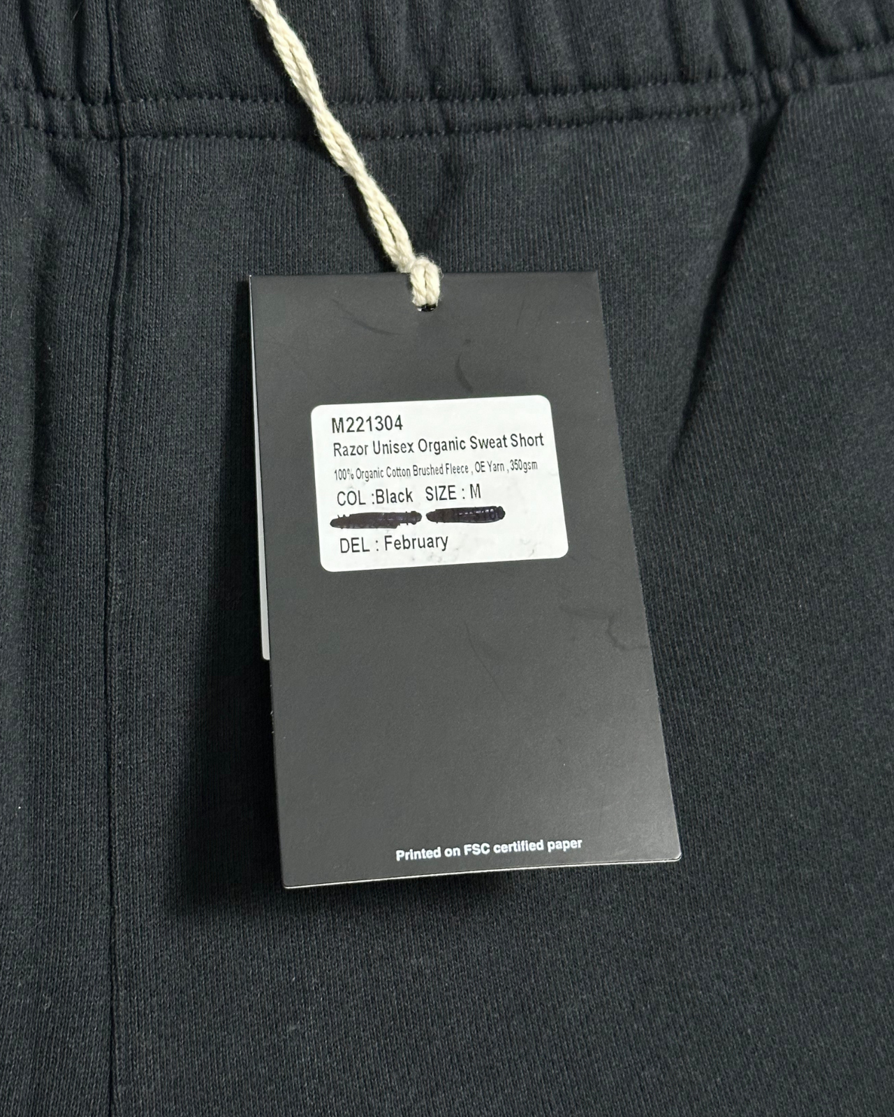NWT - Afends Razor Unisex Organic Sweat Short / Black