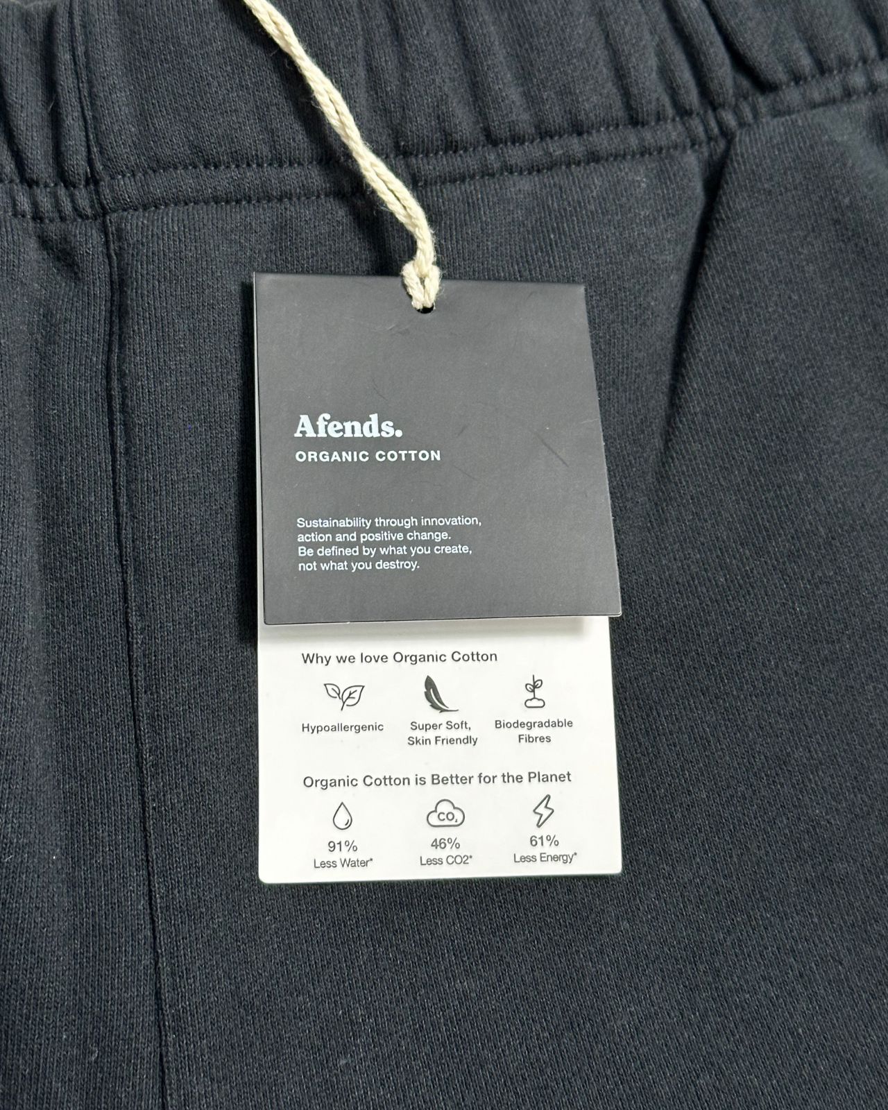 NWT - Afends Razor Unisex Organic Sweat Short / Black