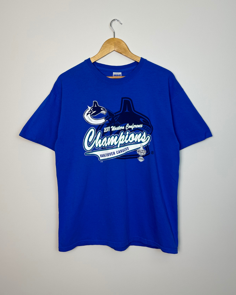 '11 Vancouver Canucks NHL Western Conference Champions T-Shirt - Size L