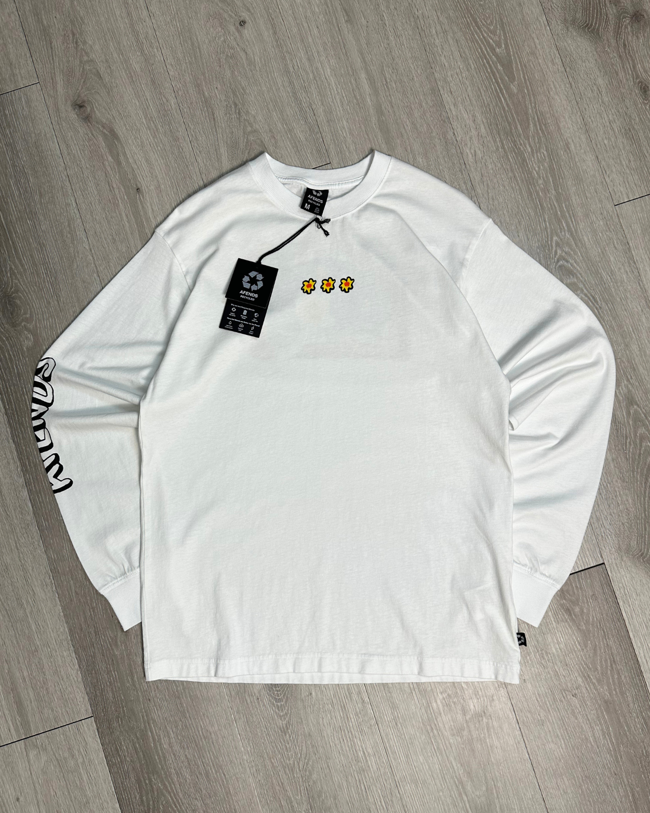 NWT - Afends Globe Recycled Long Sleeve Tee / White