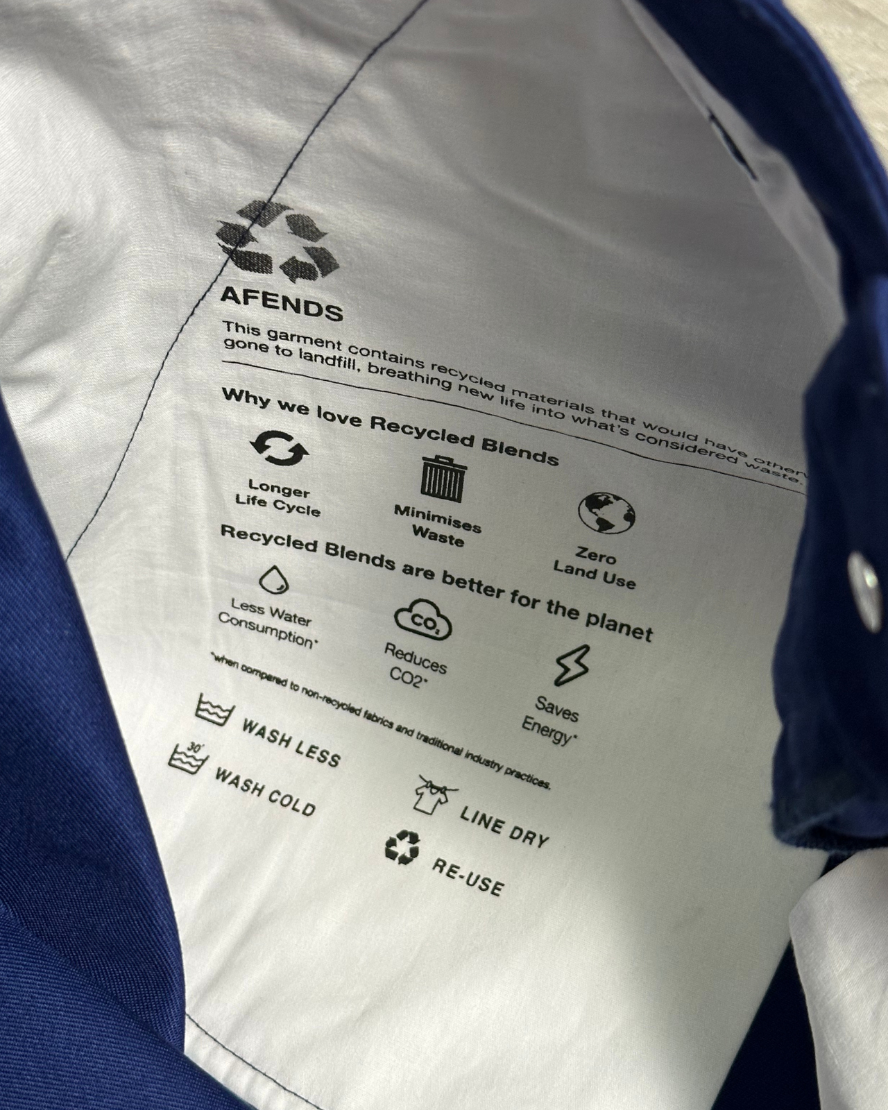 NWT - Afends Ninety Two's Recycled Fixed Waist Short / Seaport