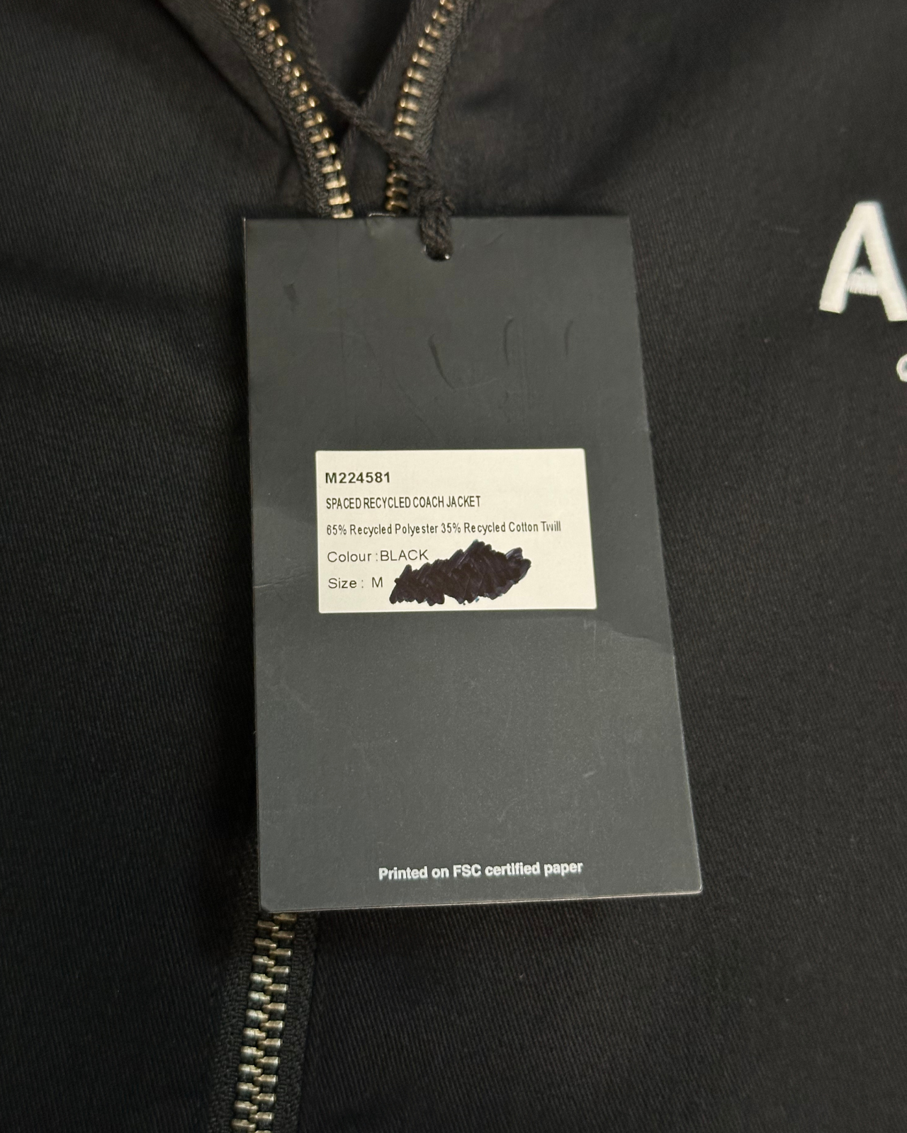 NWT - Afends Spaced Recycled Coach Jacket / Black