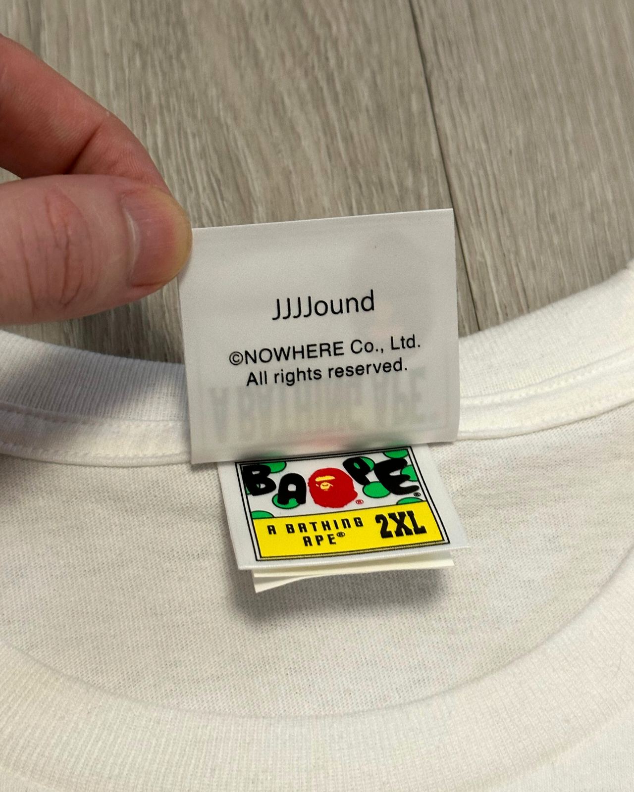 New - SS/23 BAPE x JJJJound College Timeless Ape T-Shirt - Size XXL