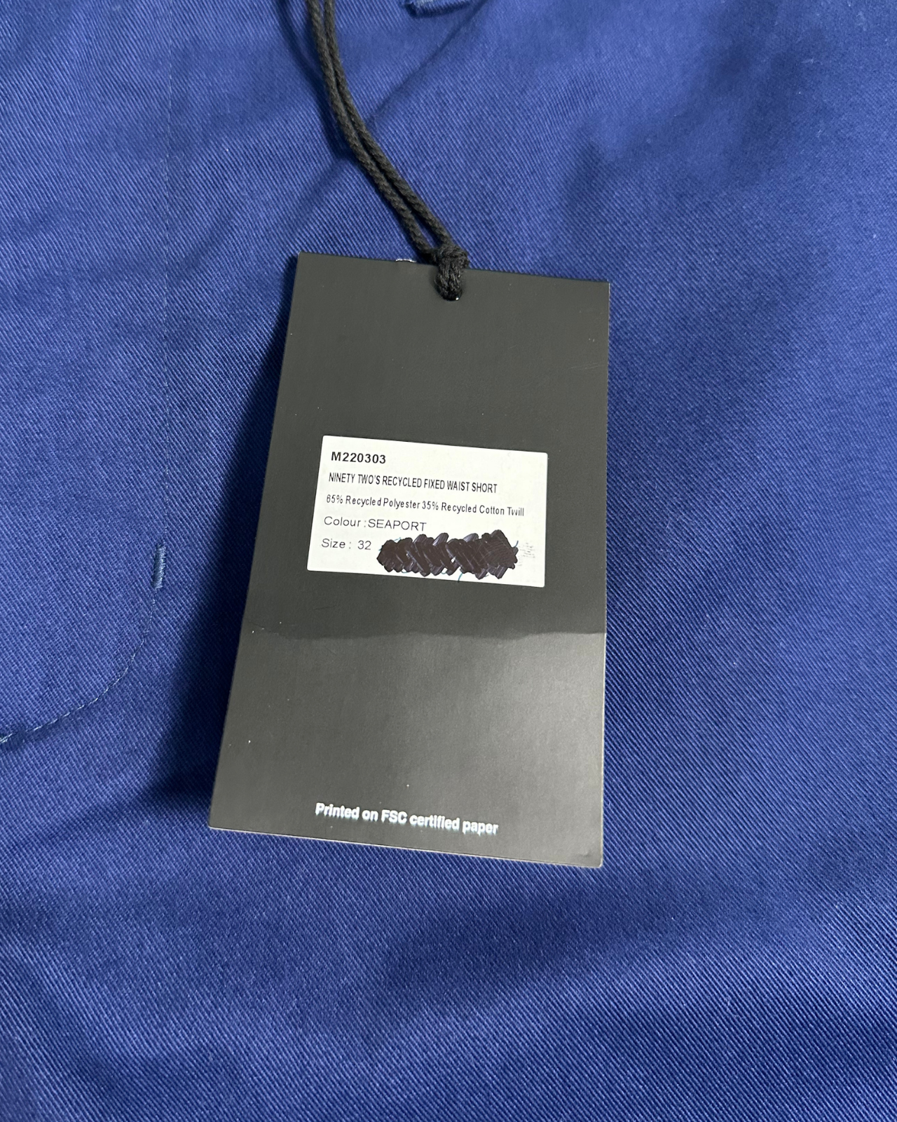 NWT - Afends Ninety Two's Recycled Fixed Waist Short / Seaport