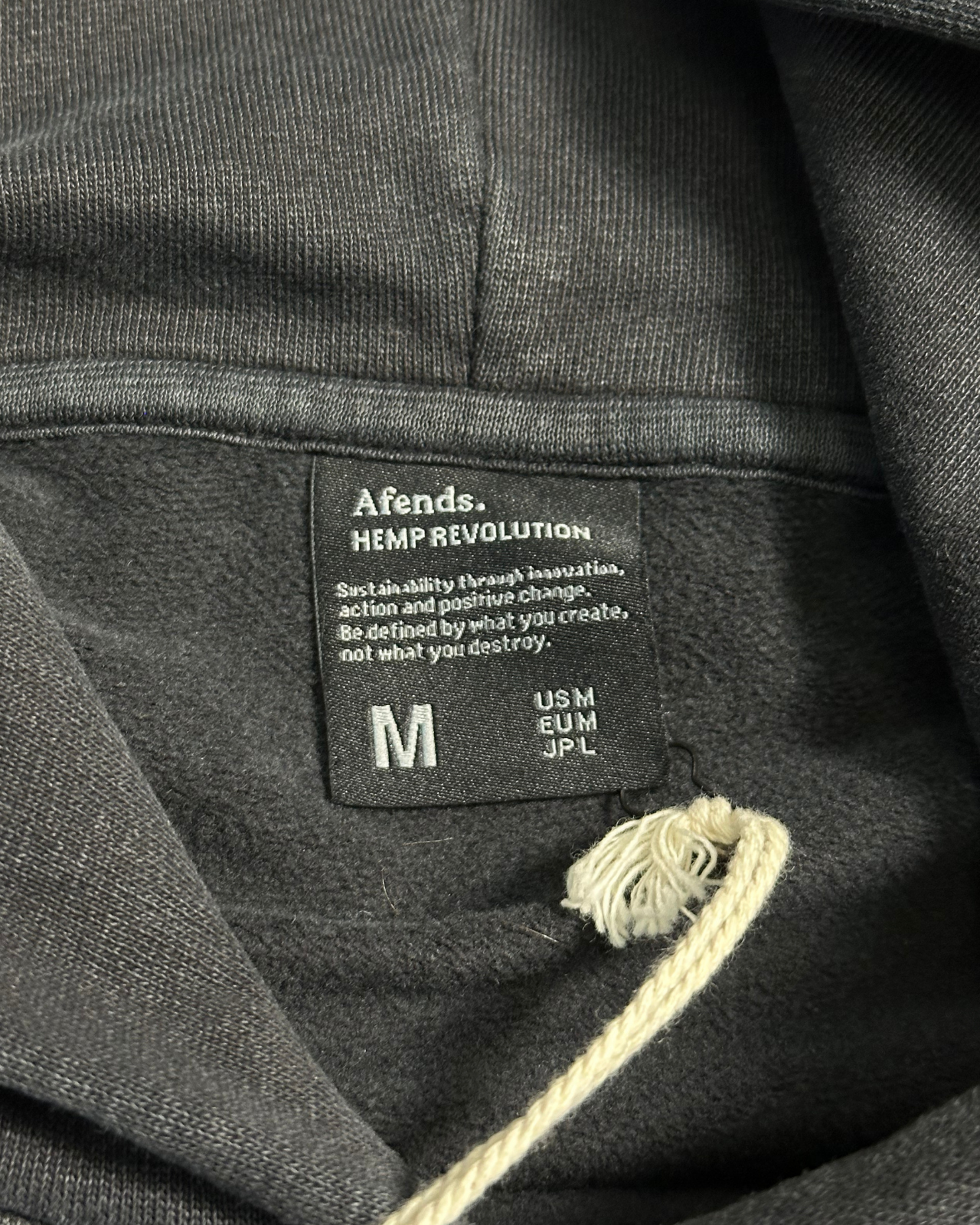 NWT - Afends House Arrest Hemp Hoodie / Faded Black