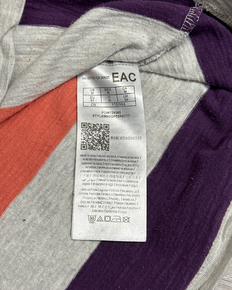 Guess Originals Rainbow Large Striped T-Shirt - Size M