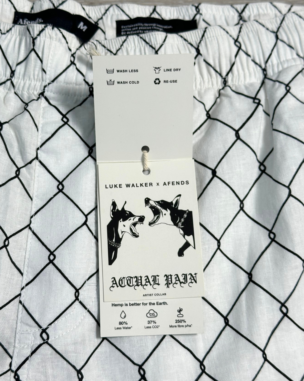 NWT - Afends Wired Ninety Eights Hemp Short / White