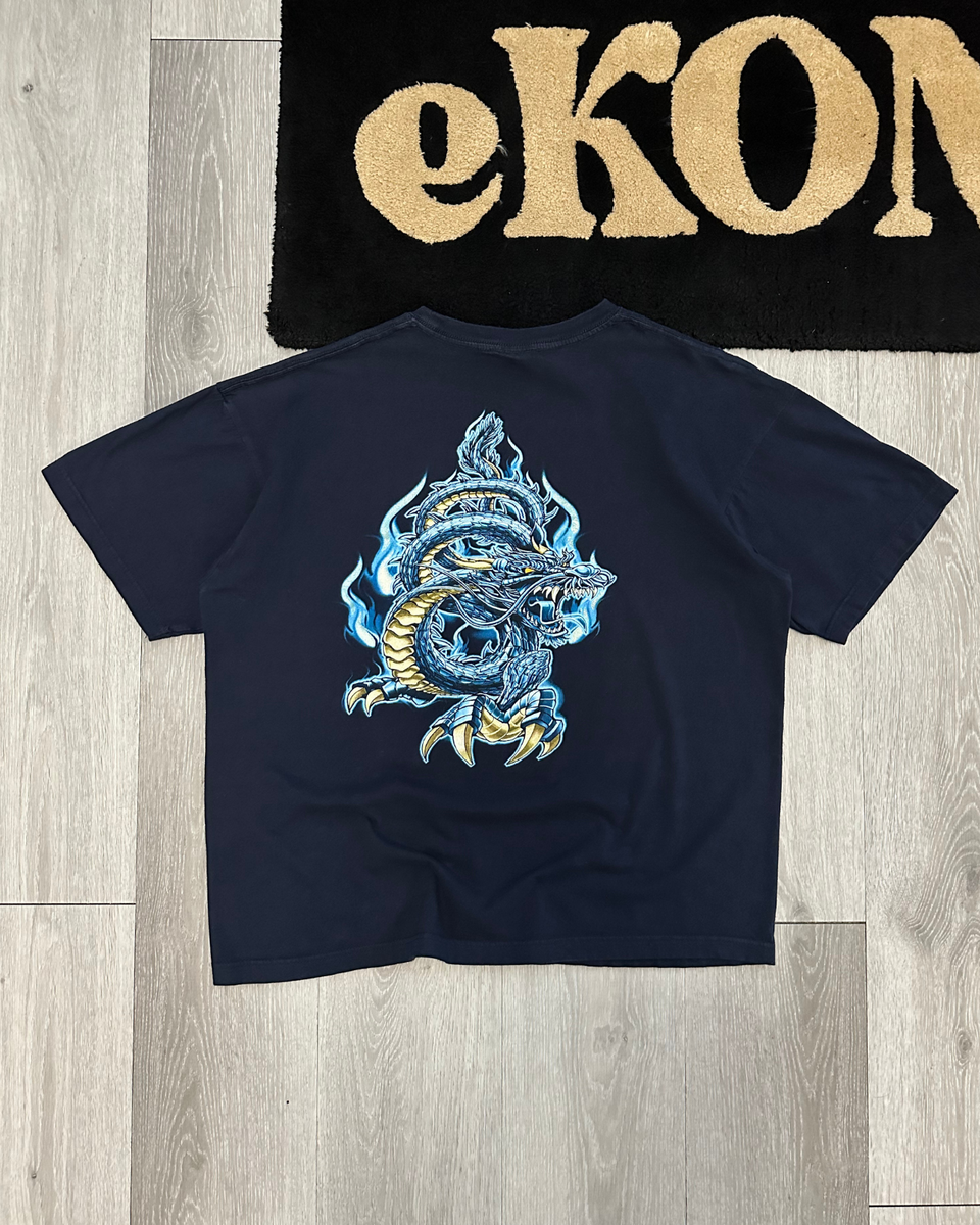Vintage Y2K Silver Strand Dragon T-Shirt - Size L – eKONIQ
