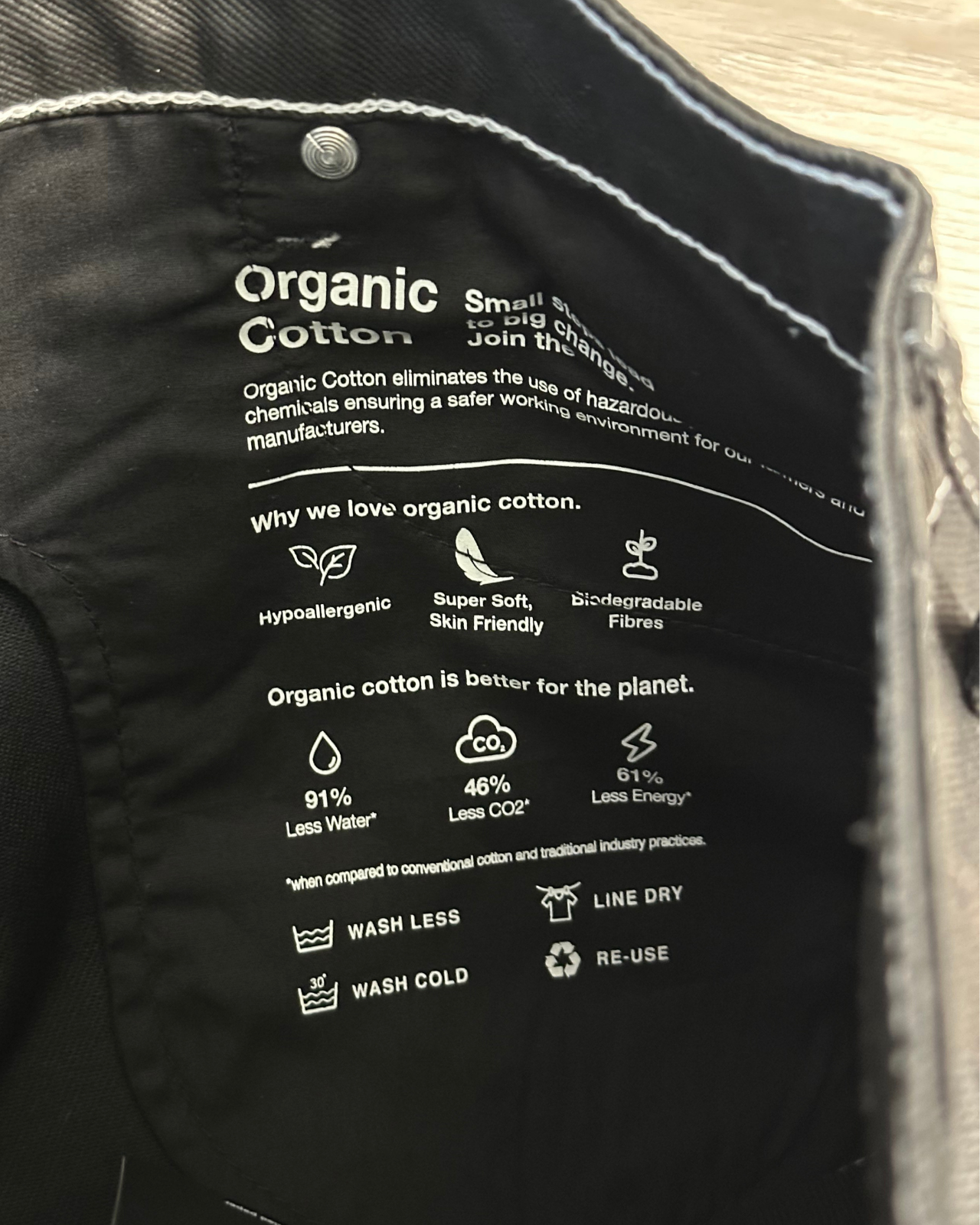 NWT - Afends Shelby Organic Denim Coated Cut Off Short / Black