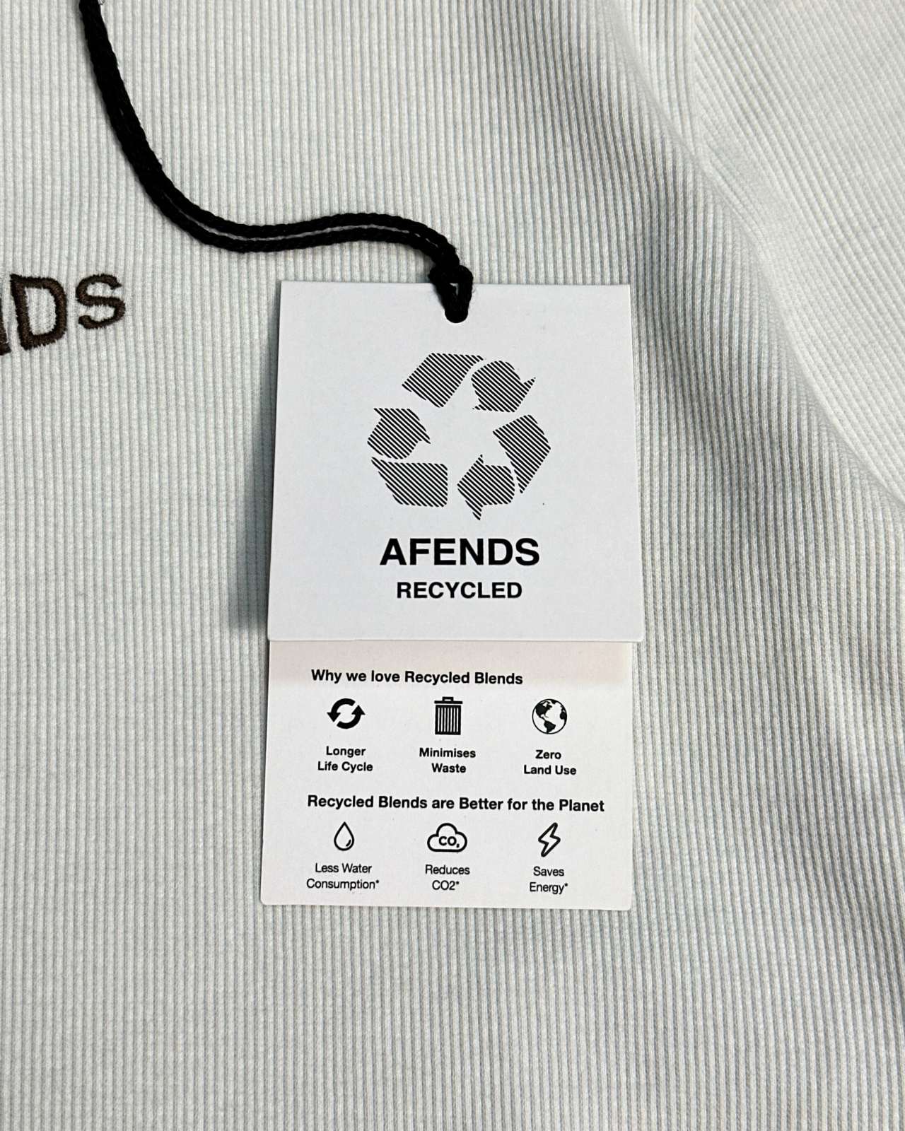 NWT - Afends Harlow Recycled Cropped Rib Long Sleeve Tee / Off White