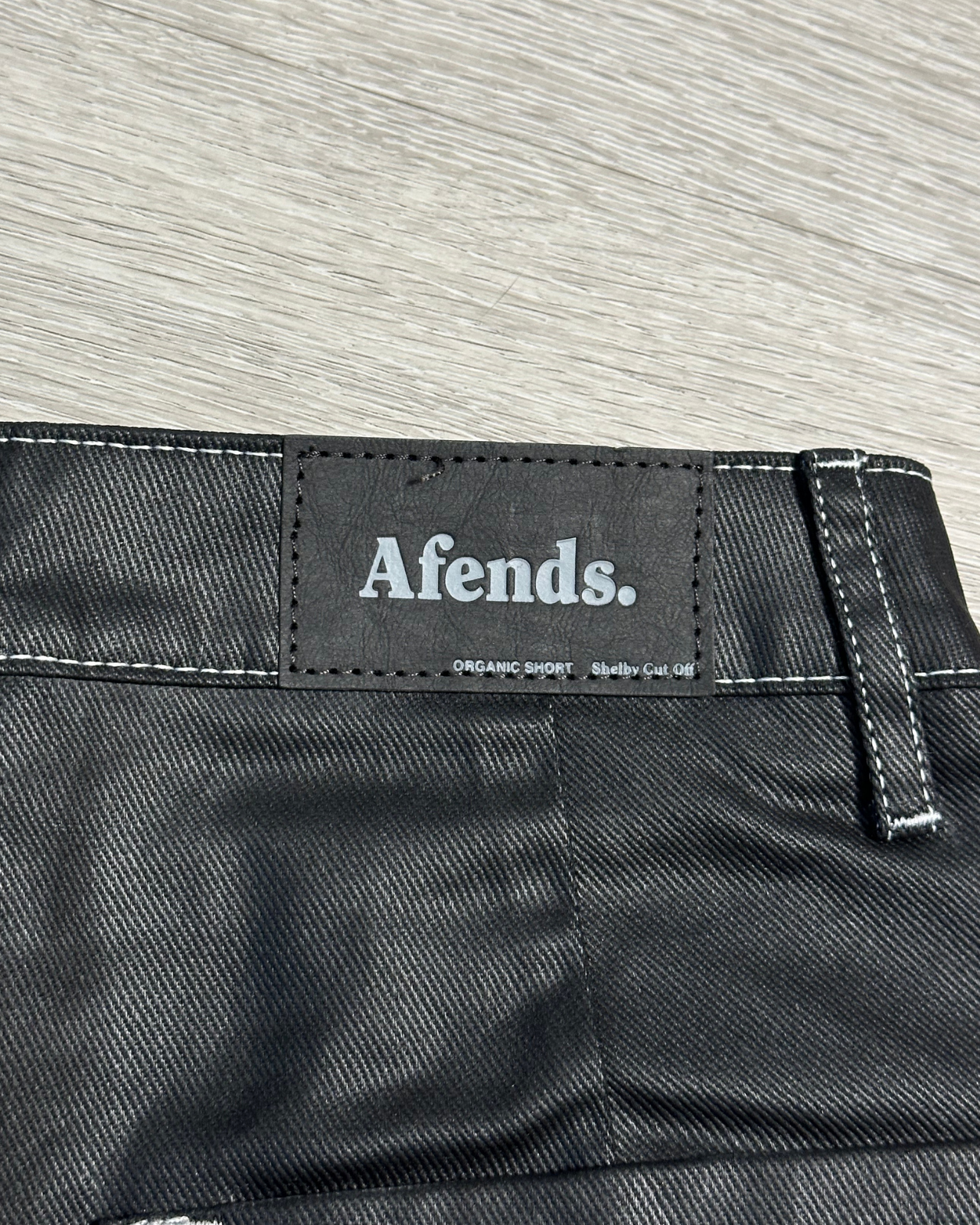 NWT - Afends Shelby Organic Denim Coated Cut Off Short / Black