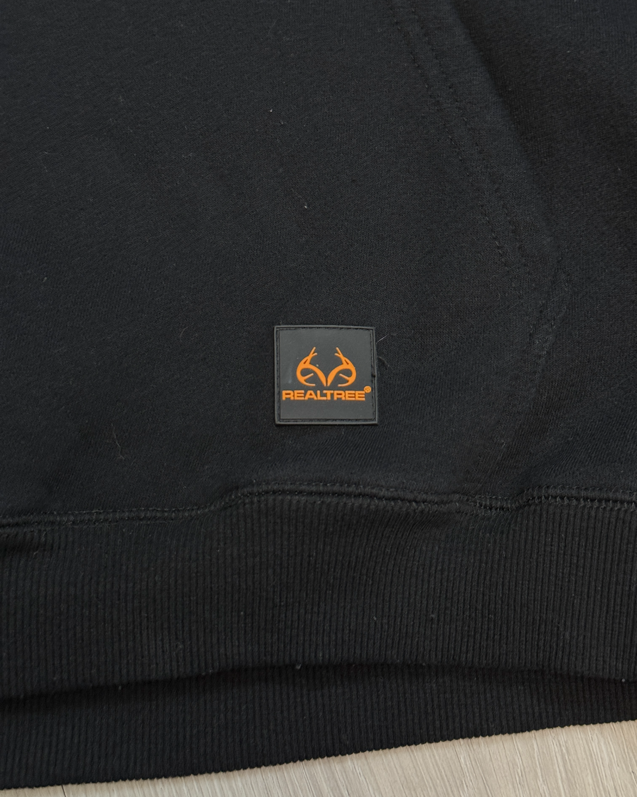 RealTree Camo Logo Black Hoodie - Size XL