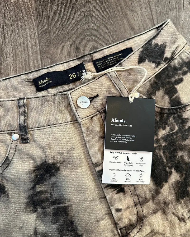 NWT - Afends Shelby Organic Denim Washed Short / Bone