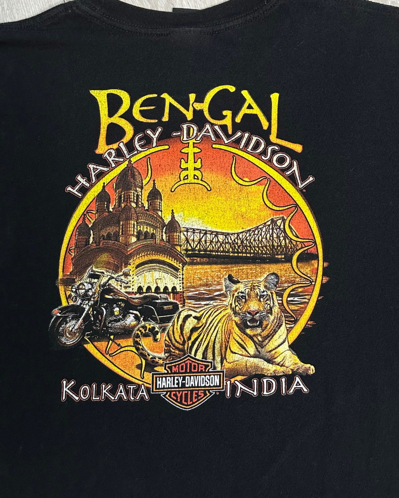Rare '14 Harley Davidson Scott Jacobs Limited Edition Bengal Kolkata India T-Shirt - Size XL