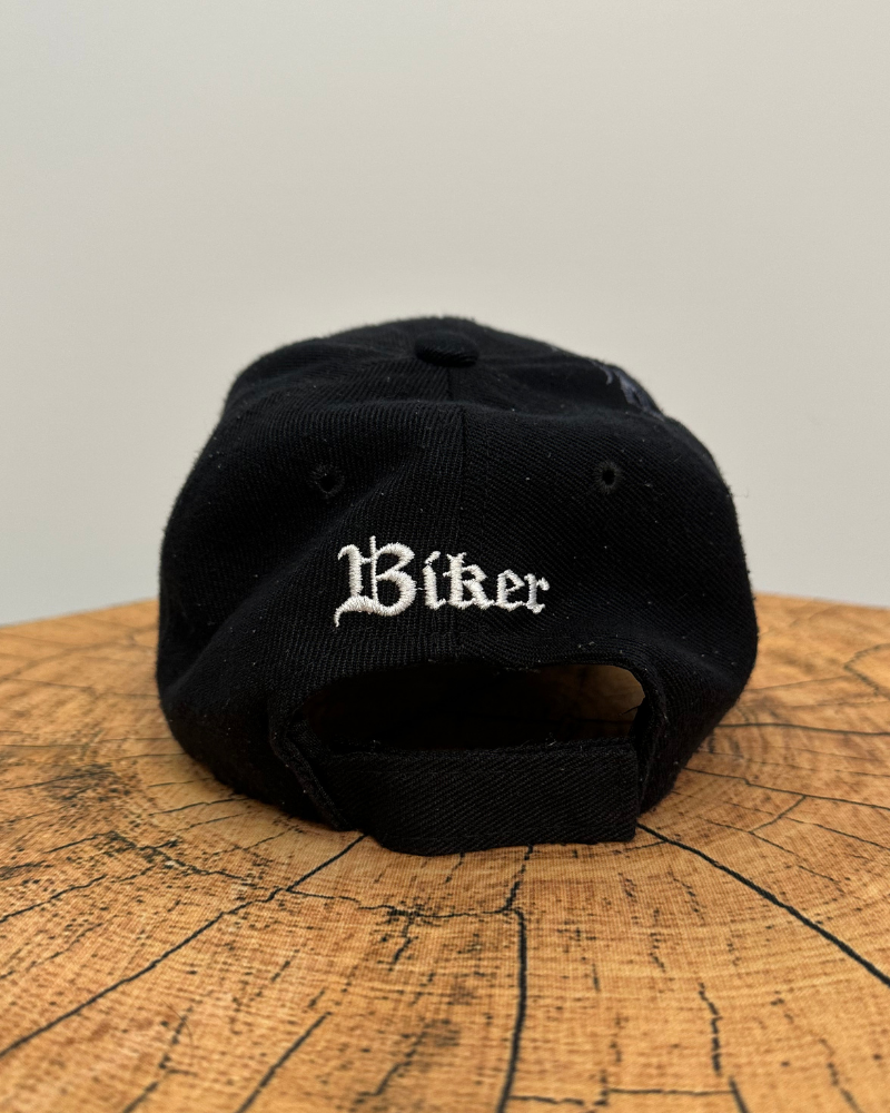 Vintage Biker To The Bone Skull Flame Cap Hat