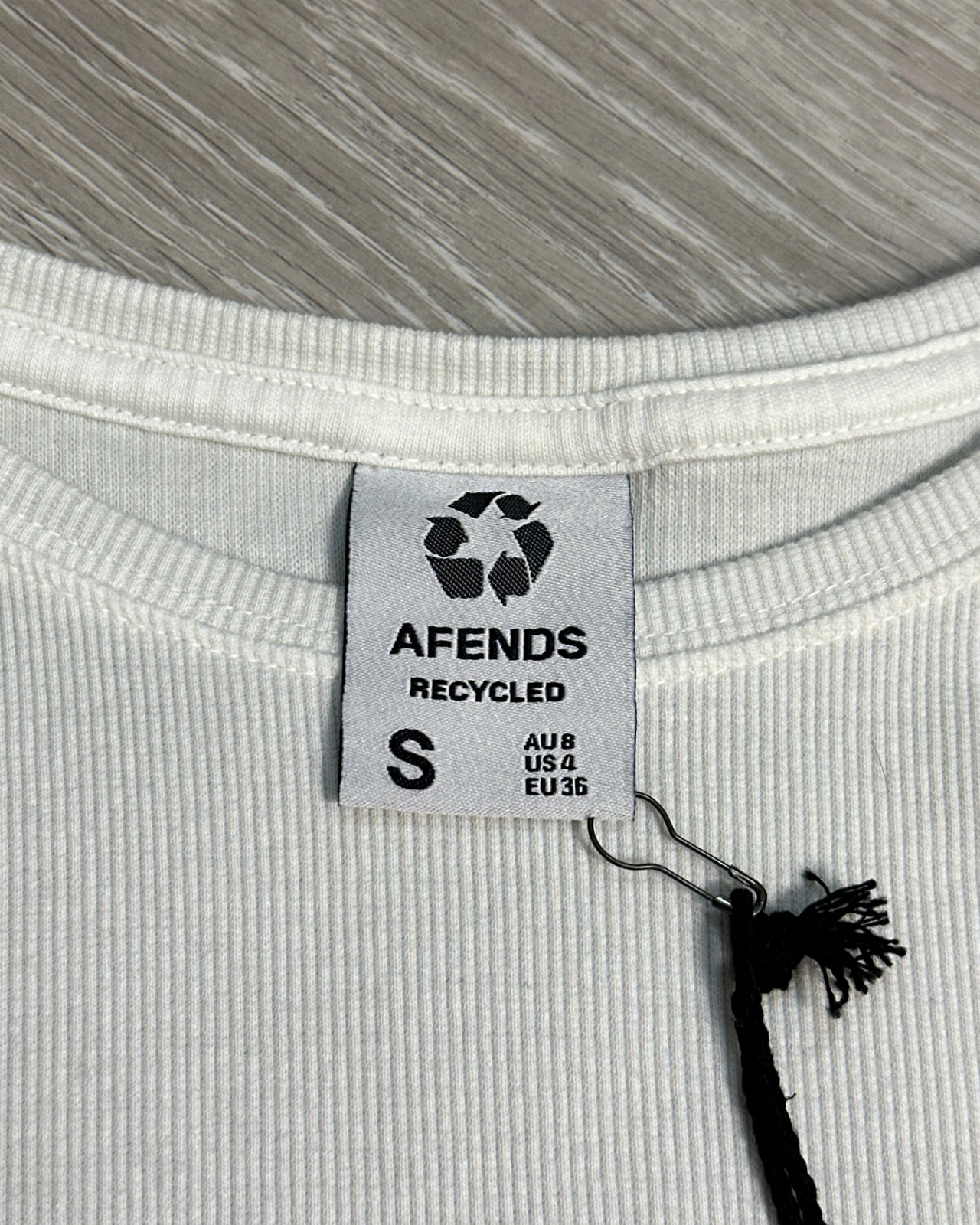 NWT - Afends Harlow Recycled Cropped Rib Long Sleeve Tee / Off White