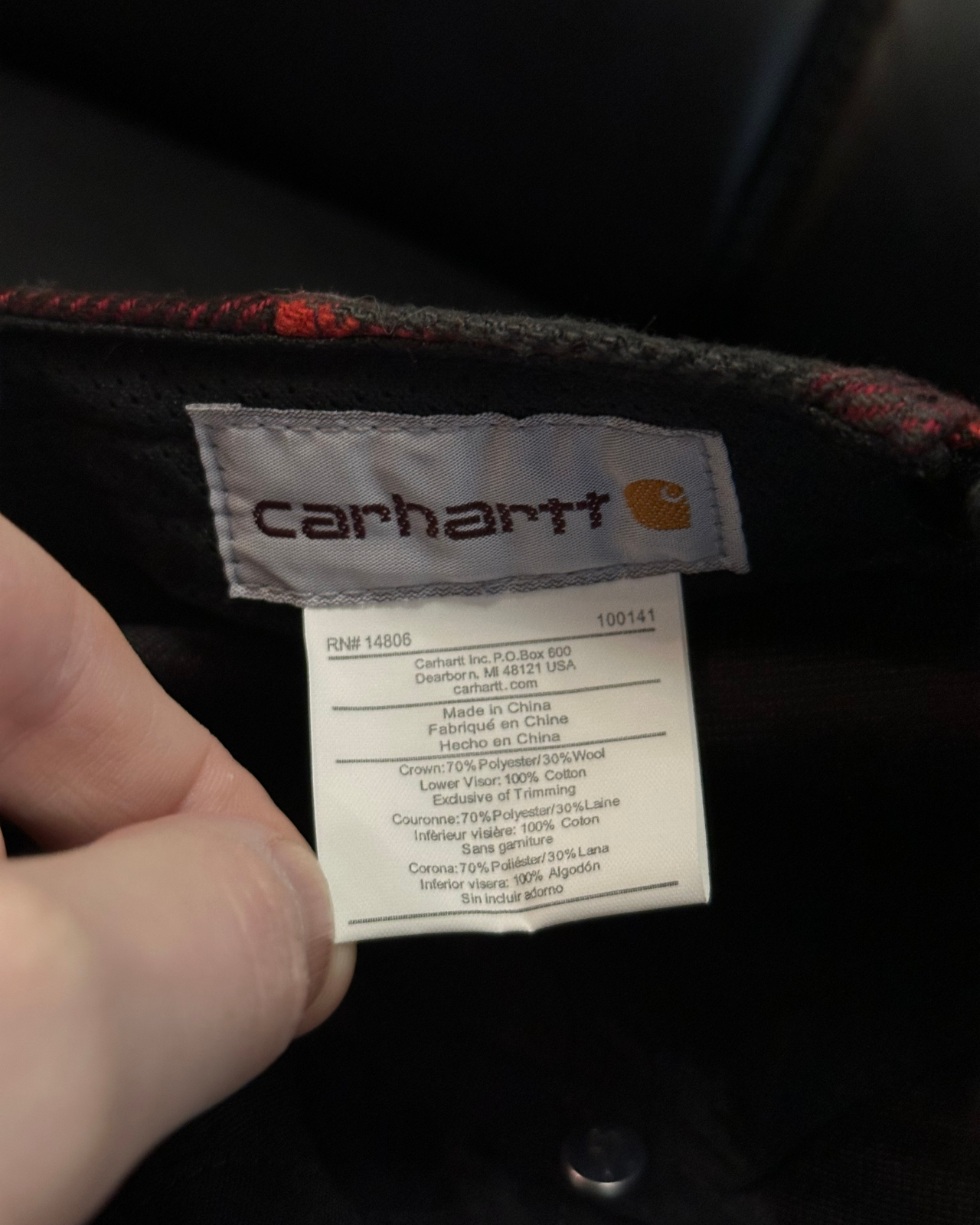 Rare Carhartt Plaid Flannel Strap Back Hat