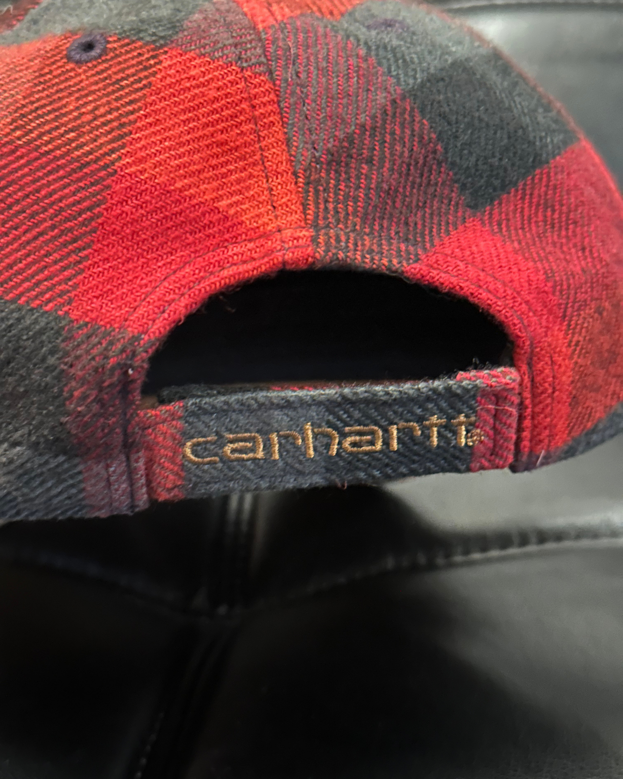 Rare Carhartt Plaid Flannel Strap Back Hat