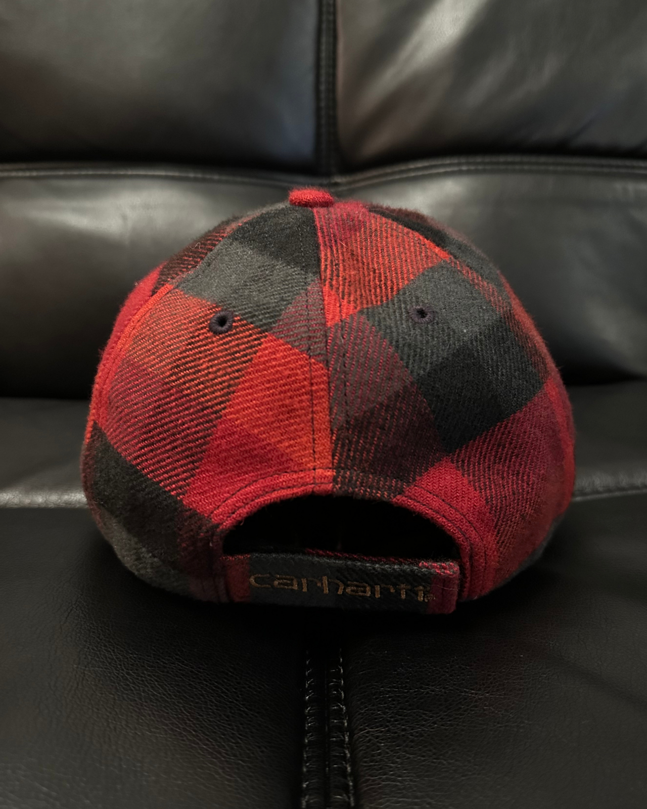 Rare Carhartt Plaid Flannel Strap Back Hat
