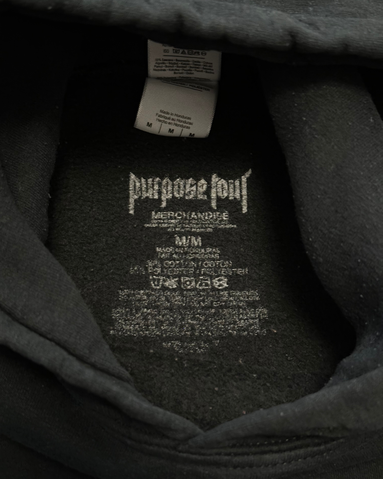 '15 Justin Bieber Purpose World Tour Staff Hoodie - Size M